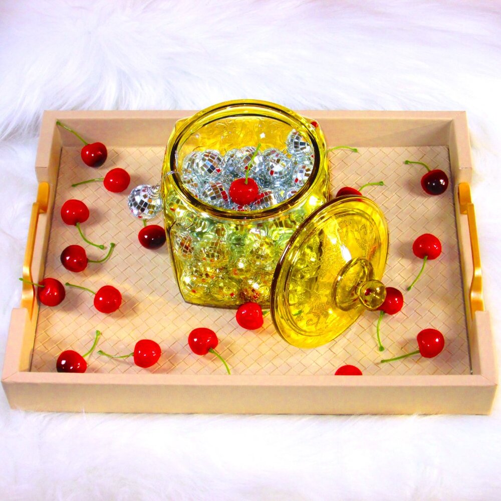 Amber Glass Biscuit Jar